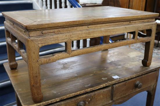 A Chinese hardwood rectangular occasional table W.94cm